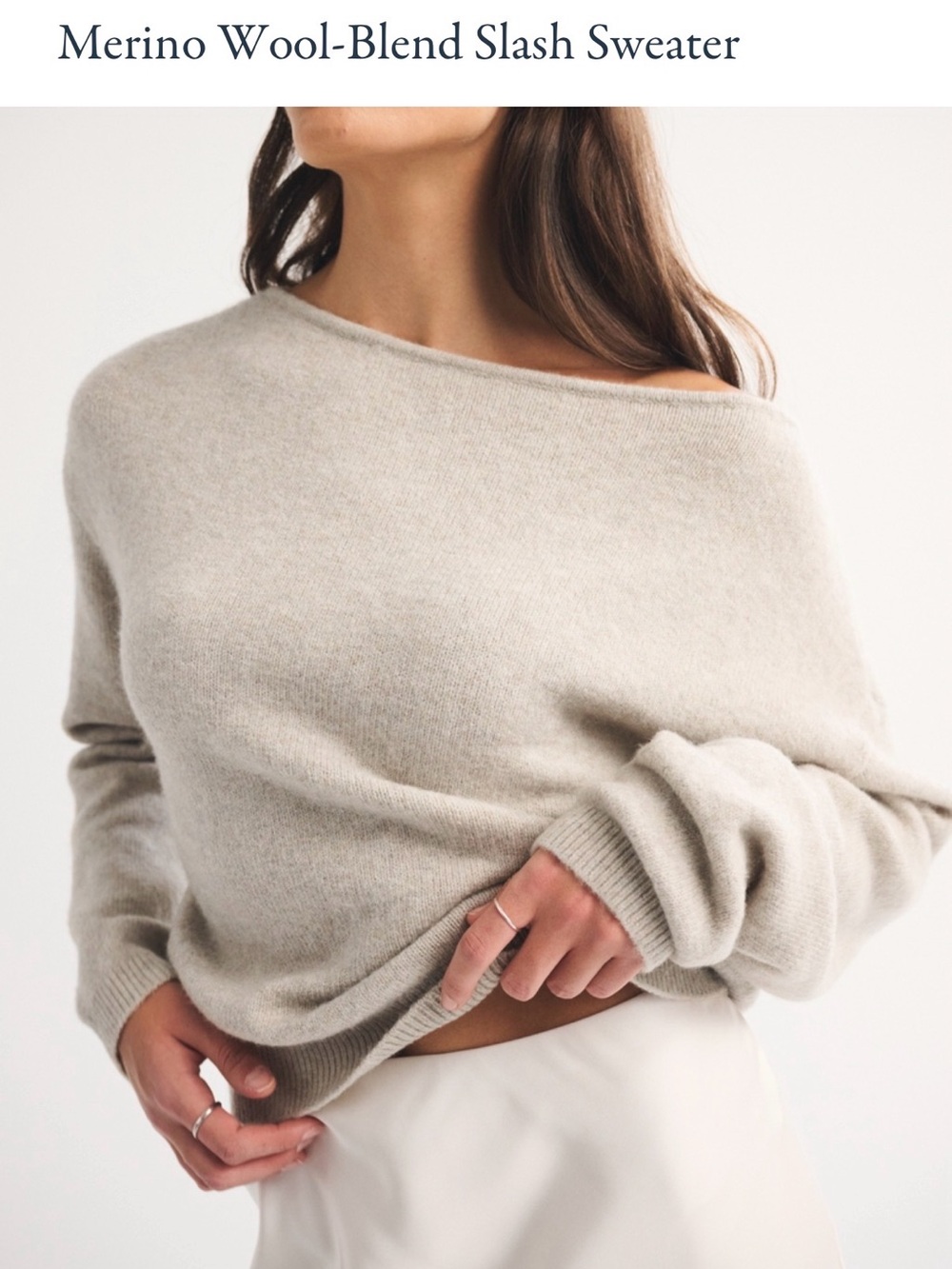 Abercrombie & Fitch Merino Wool-Blend Slash Sweater NWT - Picture 2 of 4